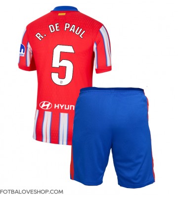 Atletico Madrid Rodrigo De Paul #5 Dětské Domácí Dres 2024-25 Krátký Rukáv (+ trenýrky)